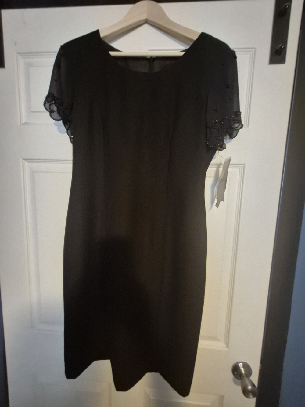 Positive Attitude Black Beaded Short-Sleeve Dress